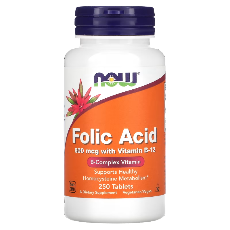 NOW Folic Acid 800 mcg. - 250 Tablets