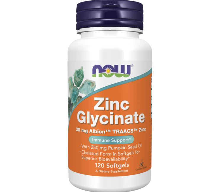 Now Foods Zinc Glycinate 120 Softgels