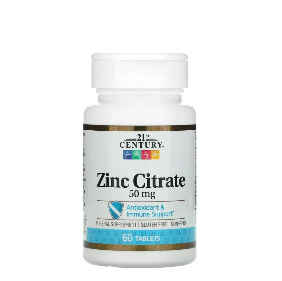 21st Century Zinc Citrate, 50 mg, 60 tablets